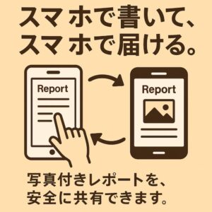 報告、スマホで完結【限定公開機能付き】安心レポートシステム